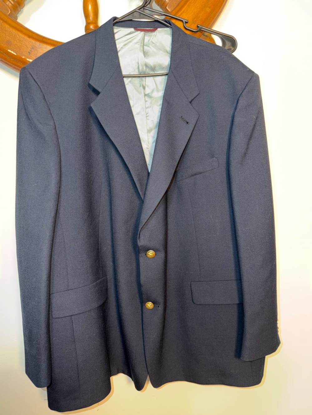 Vintage Classic Men's Navy Blazer with Gold Buttons